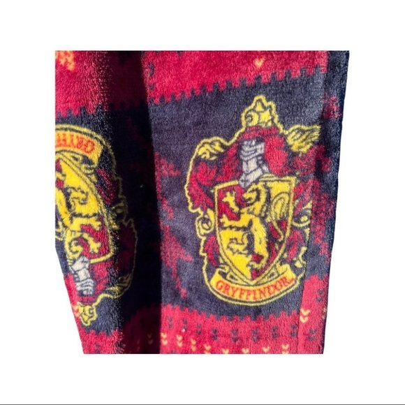 HARRY POTTER - Gryffindor - soft fuzzy PJ pajama longe pants w/ real cinch ties - Picture 6 of 11